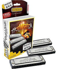 Hohner Hot Metal 3-Pce Harmonica Value Pack in the Keys C, G, A