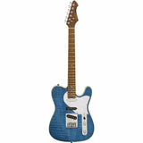 Aria 615-MK2 Nashville Electric Guitar in Turquoise Blue Gloss Finish