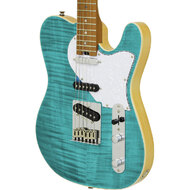 Aria 615-MK2 Nashville Electric Guitar in Turquoise Blue Gloss Finish