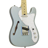 Aria 615-TL Series Semi-Hollow Electric Guitar in Metallic Ice Blue