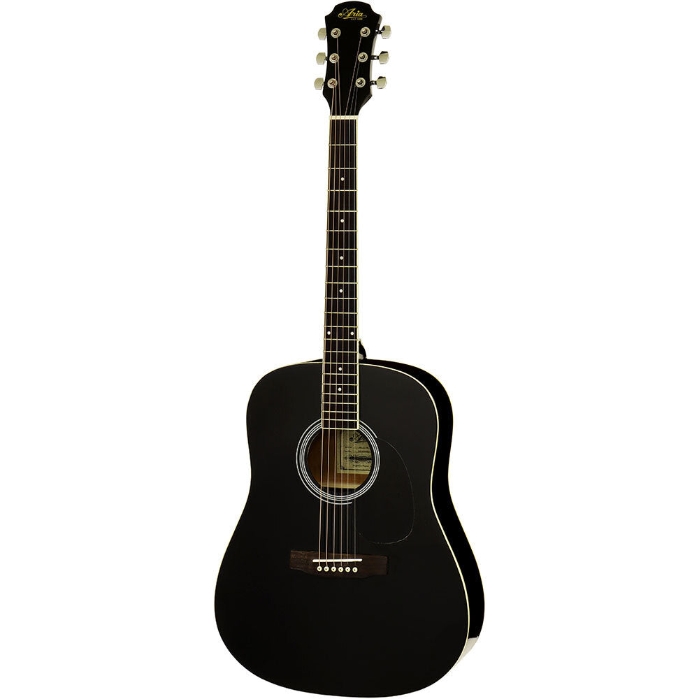 Aria AWN-15 Prodigy Series Acoustic Dreadnought Guitar in Black Gloss