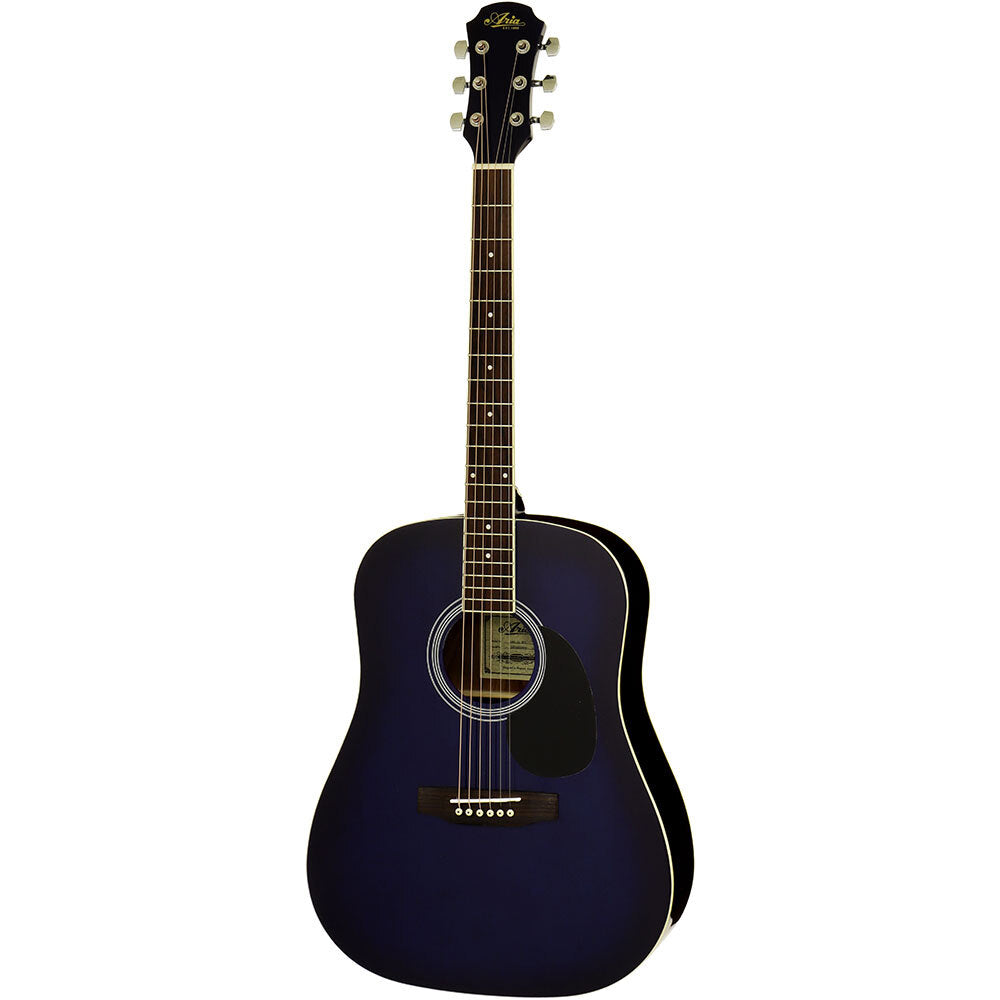 Aria AWN-15 Prodigy Series Acoustic Dreadnought Guitar in Blue Shade Gloss