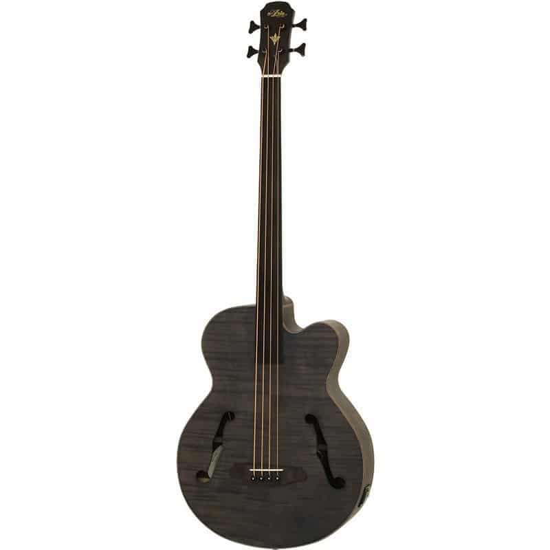 Aria FEB-F2/FL Elecord Series Fretless AC/EL Bass Guitar in Stained Black