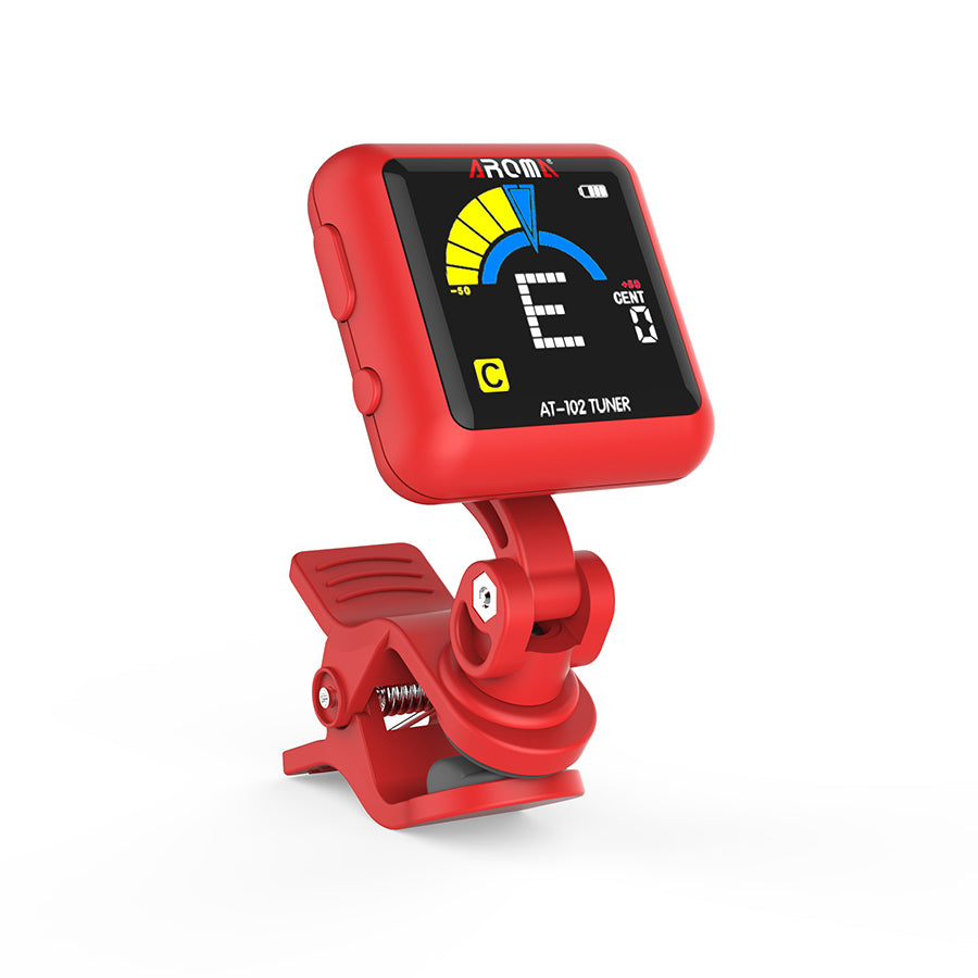 Aroma AT102RD  Rechargable Chromatic Clip-on Tuner Red