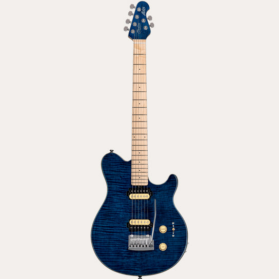 Sterling By Music Man Axis AX3 Flame Maple in Neptune Blue