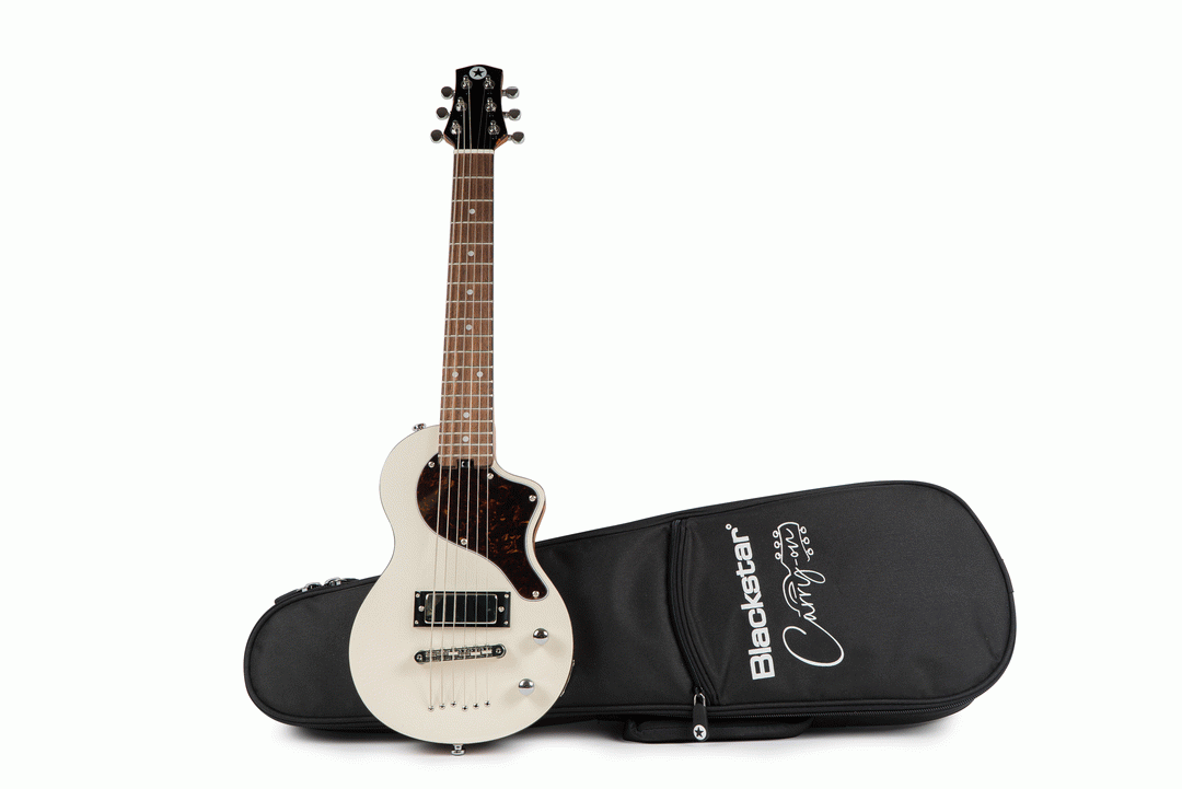 Blackstar Travel Size Electric Guitar in White with Gig Bag