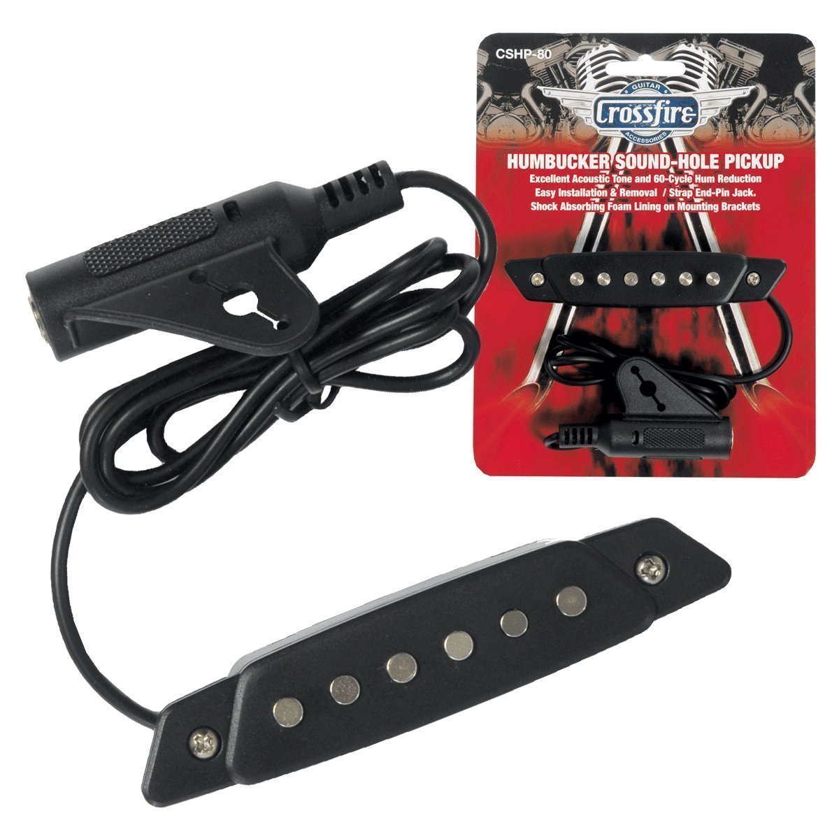 Crossfire Sound-Hole Pickup (Humbucker)-CSHP-80-BLK