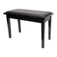 Crown Deluxe Timber Trim Duet Piano Stool with Storage Compartment (Black)-CPS-1-BLK