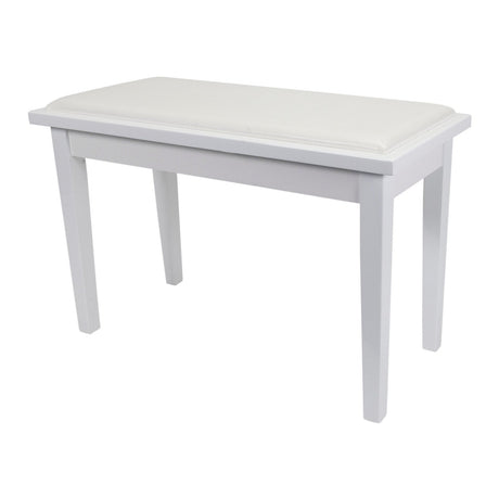 Crown Deluxe Timber Trim Duet Piano Stool with Storage Compartment (White)-CPS-1-WHT