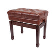 Crown Premium Tufted Double Padded Height Adjustable Piano Stool with Storage Compartment (Walnut)-CPS-7AS-WAL