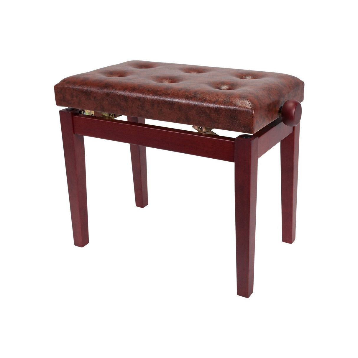 Crown Standard Tufted Height Adjustable Piano Stool (Mahogany)-CPS-4A-MAH