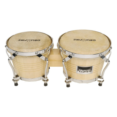 Drumfire 6.5" and 7.5" Wood Bongos (Natural Gloss)-DFP-DB5B-NGL