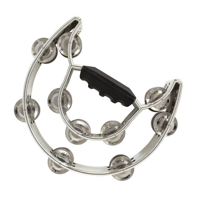 Drumfire Double Row Half Moon Tambourine (Chrome)-DFP-TP2-CHR