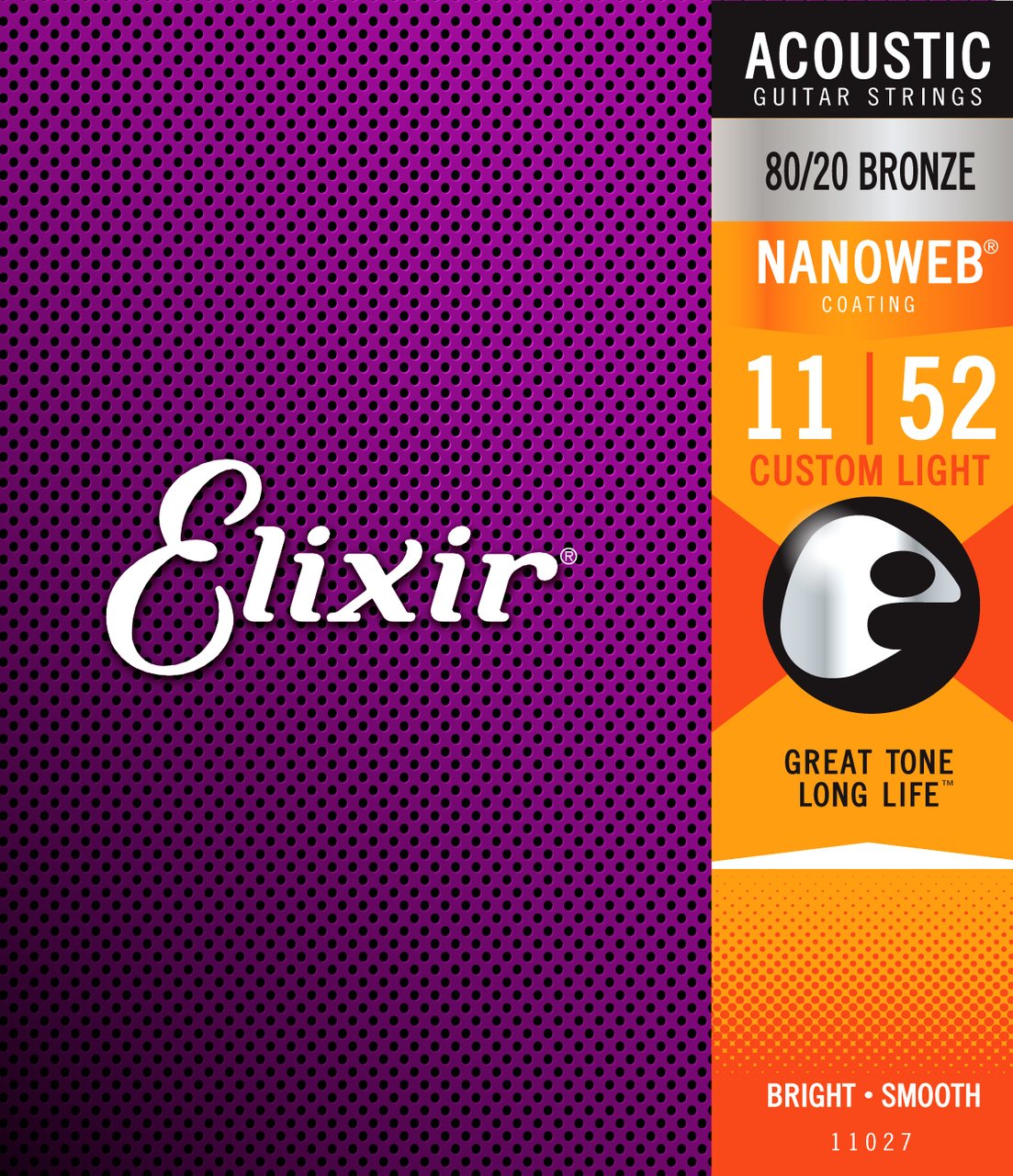 Elixir 11027 Nanoweb 80/20 Custom Light 11-52