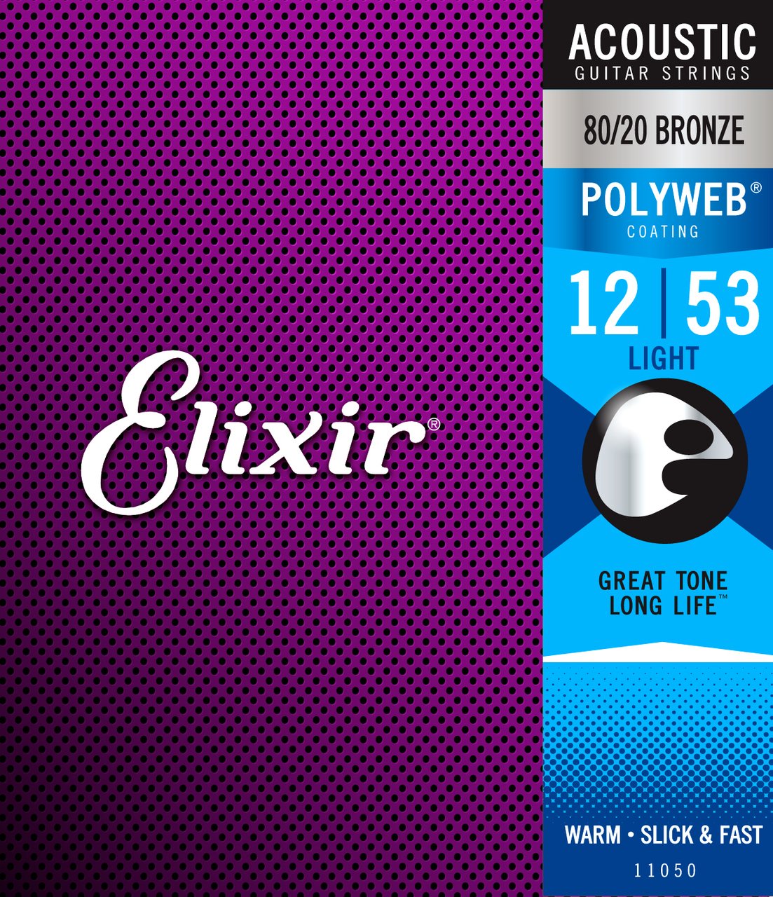 Elixir Strings 11050 Polyweb 80/20 Light 12-53