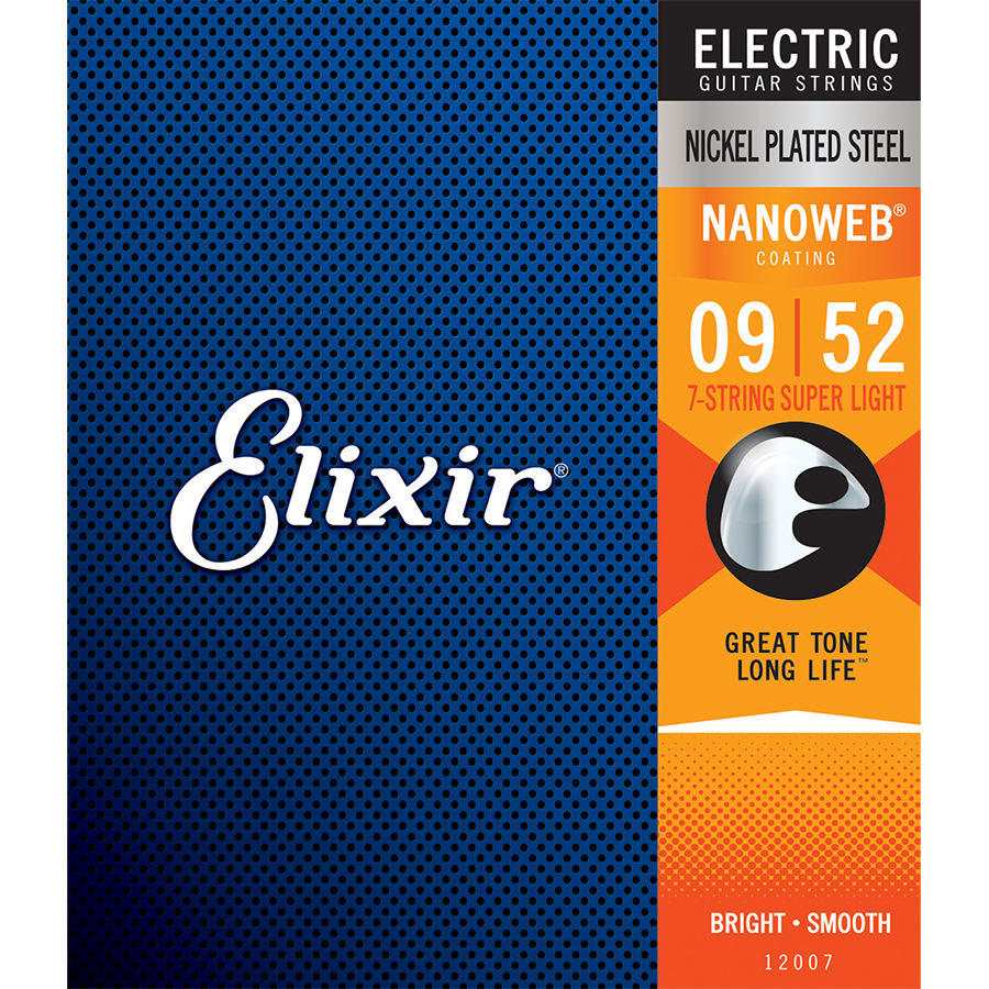 Elixir 12007 Nanoweb 7-String Electric  Super Light 9-52