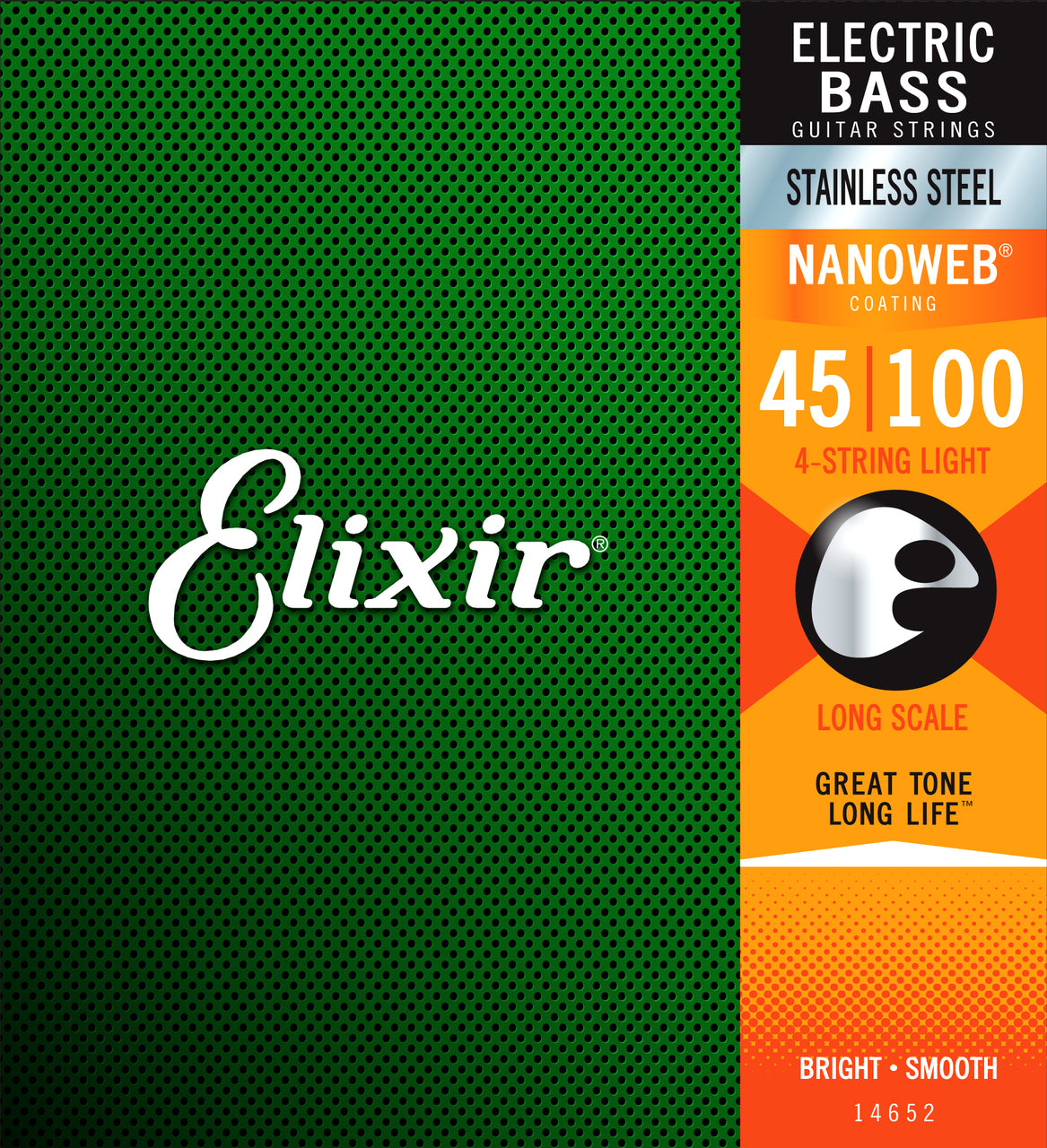 Elixir 14652 Nanoweb Bass  Stainless Steel Light 45-100