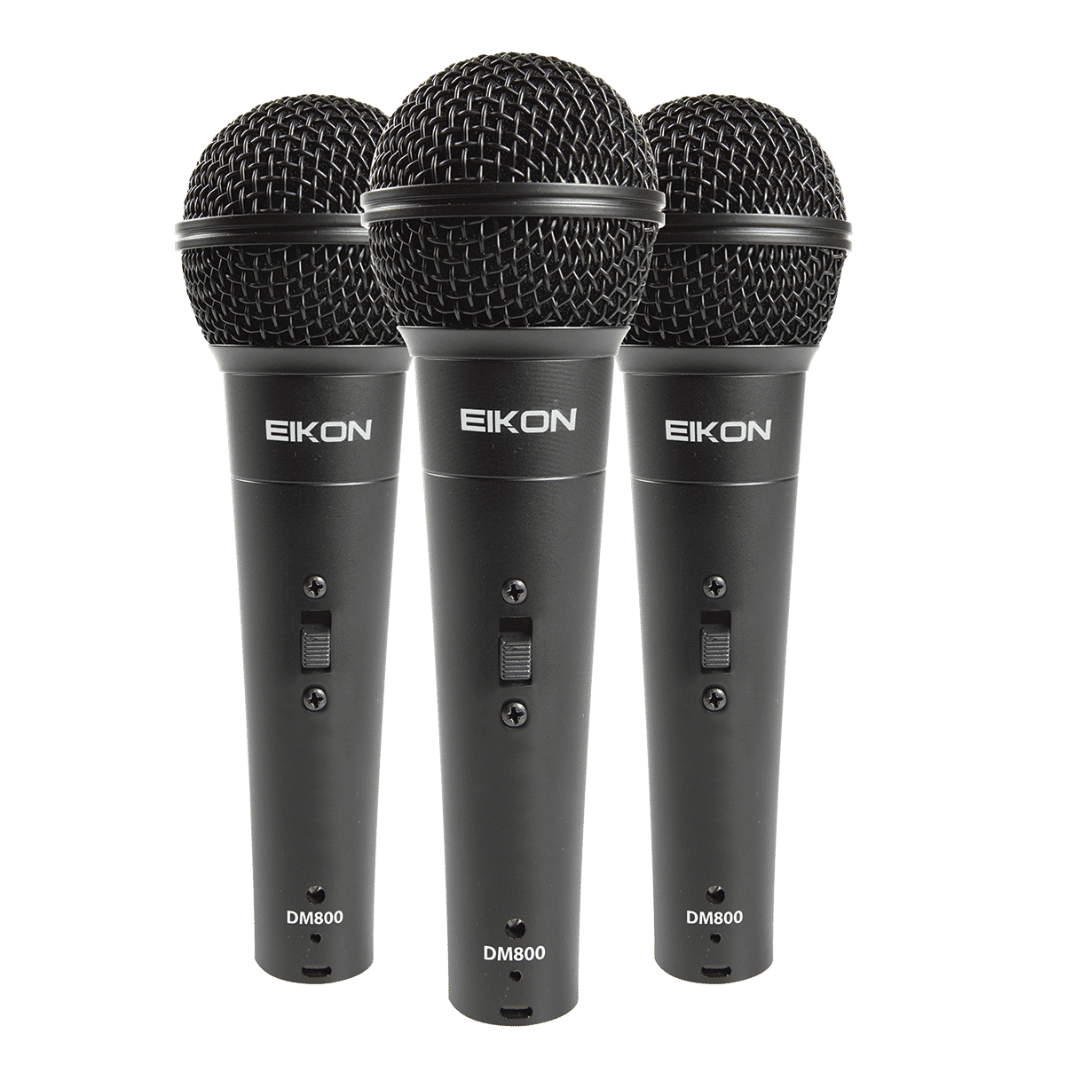 Eikon DM800KIT Vocal Dynamic Microphones. 3 piece kit with clips & ABS Case