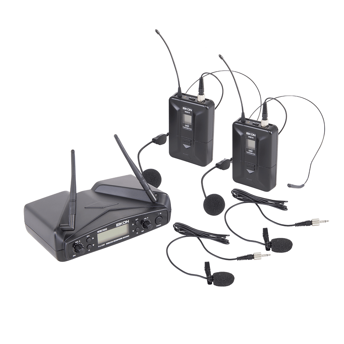 Eikon WM700DHA Belt-Pack with Headset & Lapel Dual Wireless System 516-562Mhz