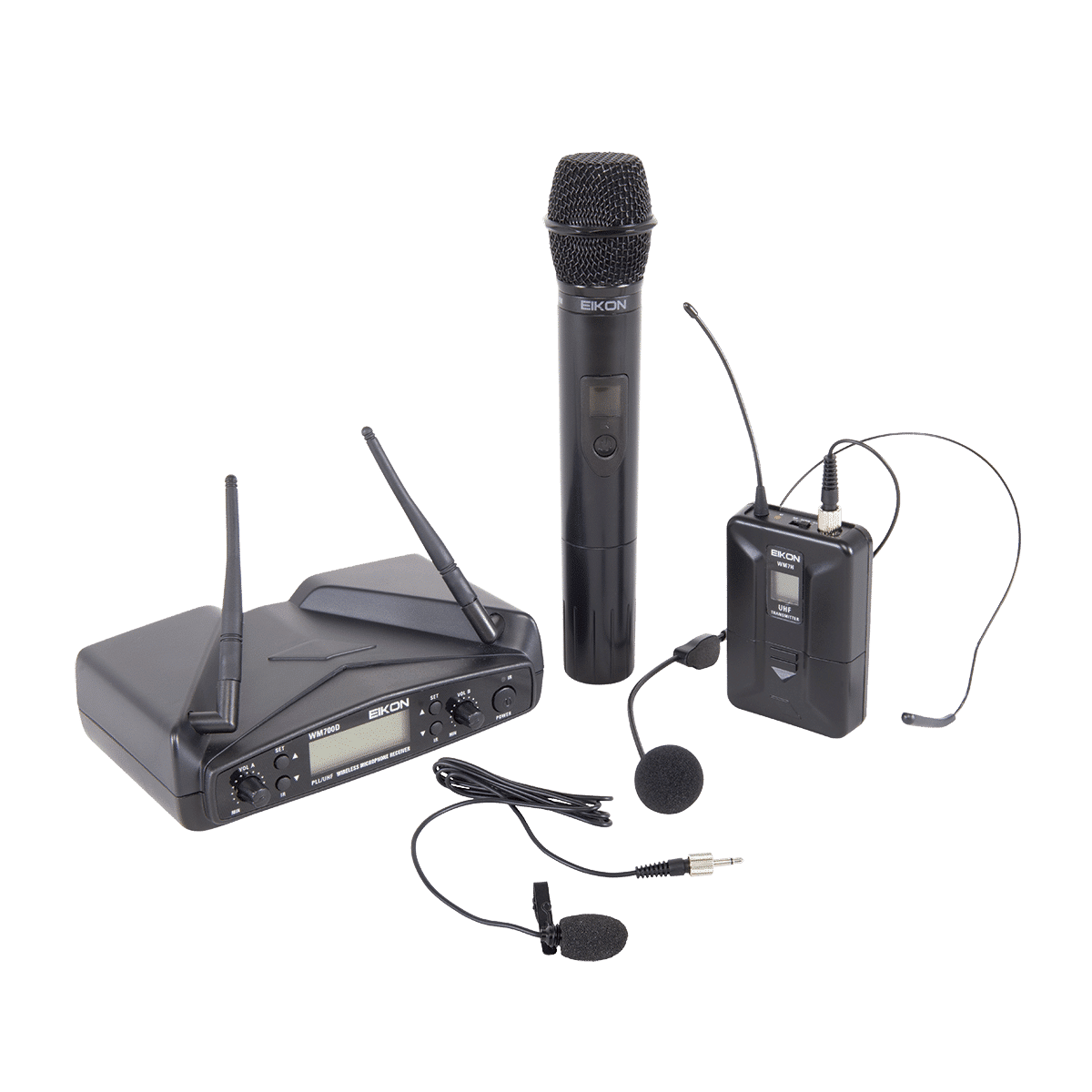 Eikon WM700DKITA Handheld + Belt-Pack with Headset & Lapel Dual Wireless System 516-562Mhz