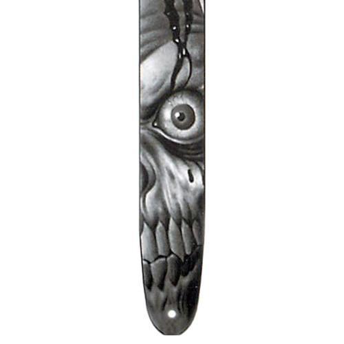 Fretz 'Goth' High Resolution Printed Leather Guitar Strap (Angry Skull)-FGST-GOTH57