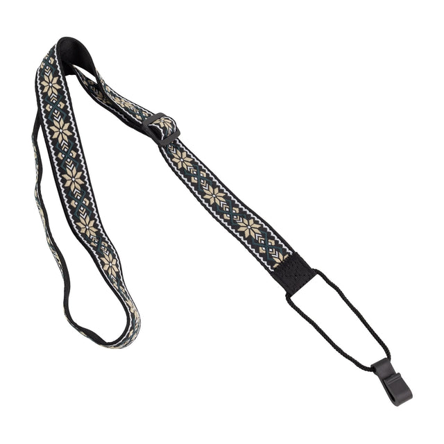 Fretz Patterned Hook Style Ukulele Strap (Beige/Green)-FUST-JC61HK-BLK/BRN