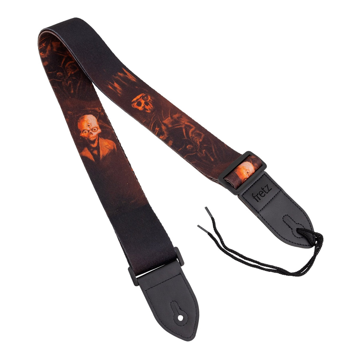 Fretz Polyester Printed Guitar Strap (Smokey Skull)-FGST-SK44A-BLK