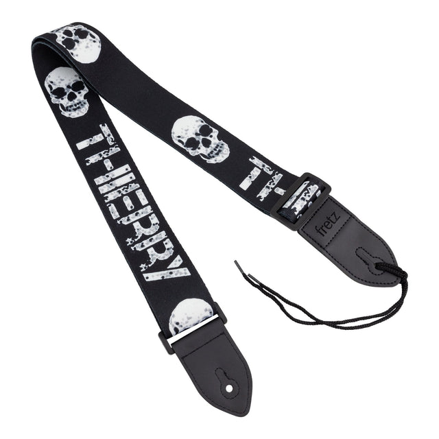 Fretz Printed Cotton Guitar Strap (Skull & Noise)-FGST-C33-BLK