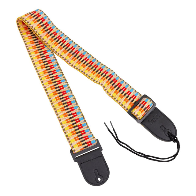 Fretz Woven Jacquard Fabric Guitar Strap (Rainbow)-FGST-RETRO64