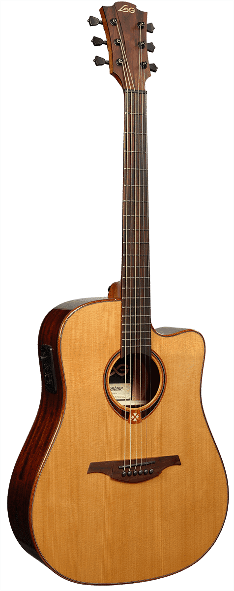 LAG T118DCE Dreadnought AC/EL Guitar with Cutaway and Solid Cedar Top