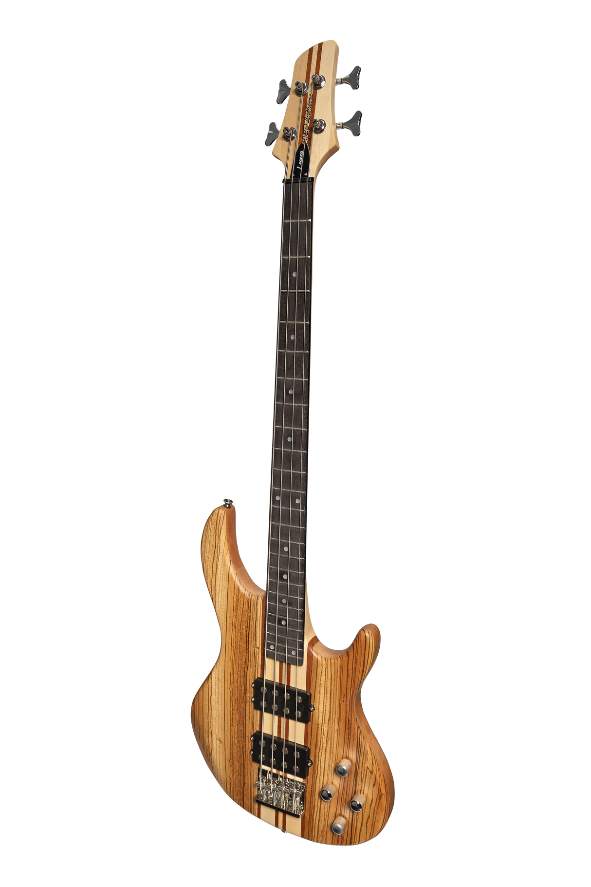 J&D Luthiers 4-String Contemporary Neck Through Active Electric Bass Guitar (Natural Satin)