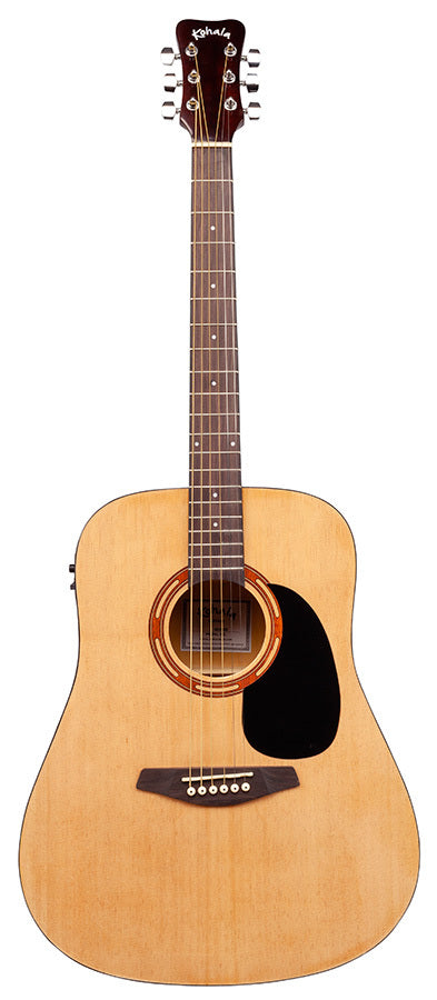 Kohala KG100 Series Dreadnought AC/EL Guitar in Natural Finish