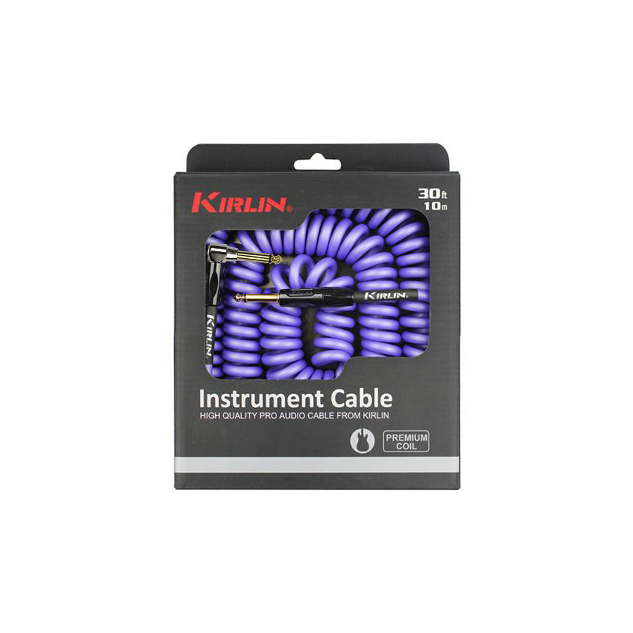 Kirlin IPK222PU 30ft Premium Coil Purple Instrument Cable RA - Straight