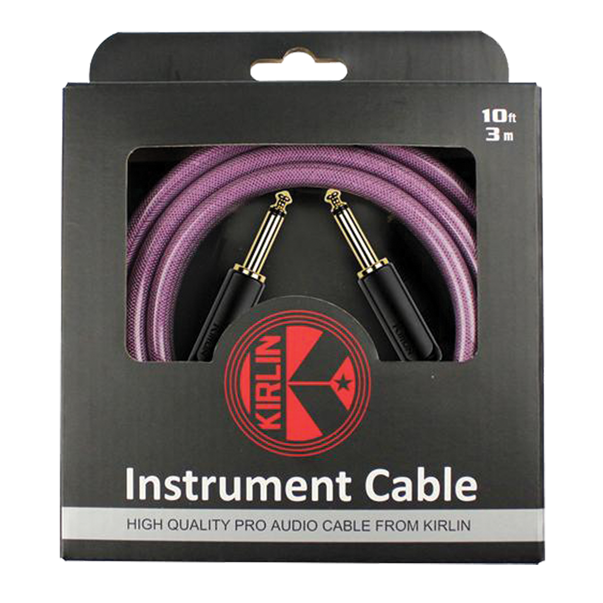 Kirlin KIPW201BPU-10 PVC Woven Premium Plus Instrument Cable 10Ft Purple