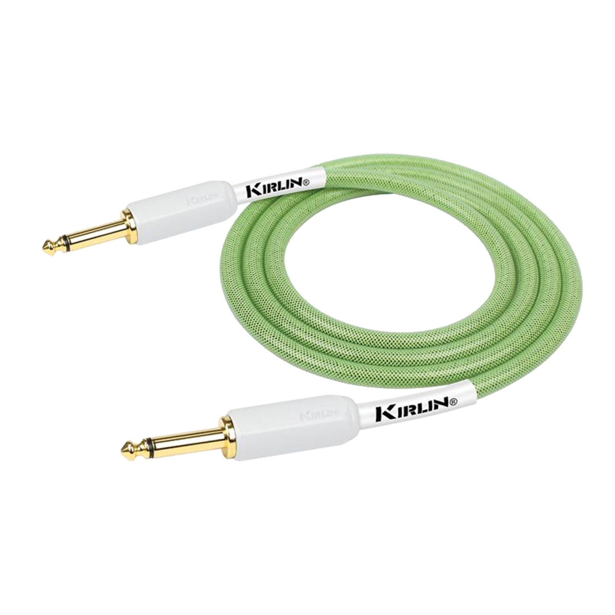 Kirlin KIPW201WGR-10 PVC Woven Premium Plus Instrument Cable 10Ft Green