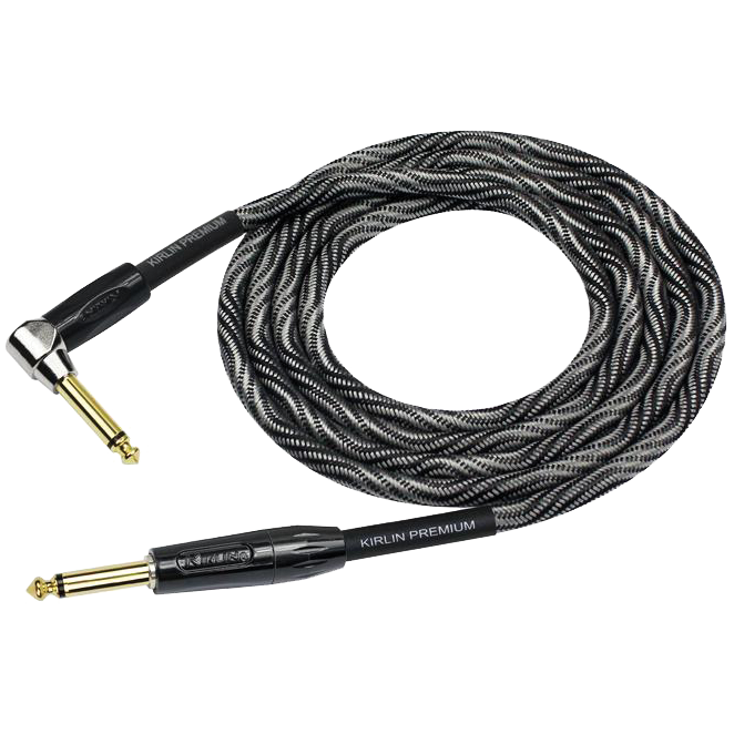 Kirlin IWB202WBW 10ft Premium Plus Wave Black Instrument Cable RA - Straight