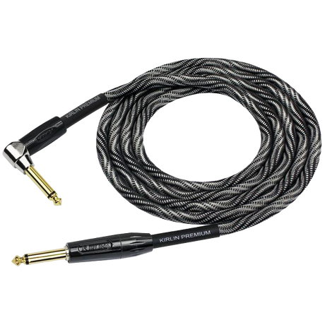 Kirlin IWB202WBW 10ft Premium Plus Wave Black Instrument Cable RA - Straight