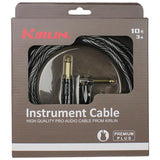 Kirlin IWB202WBW 10ft Premium Plus Wave Black Instrument Cable RA - Straight