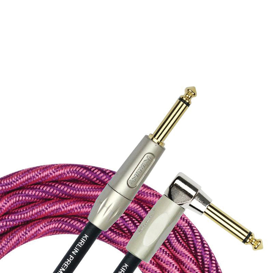 Kirlin IWB202WPP 20ft Premium Plus Wave Pink Instrument Cable RA - Straight