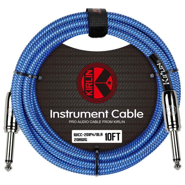 Kirlin IWC201BL 10ft Blue Entry Woven Instrument Cable