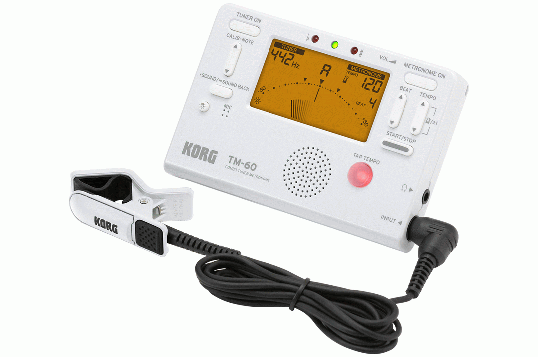 TM-60 TUNER METRONOME WHITE W/ MIC