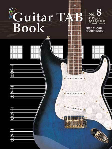 Progressive Manuscript Book 8 Guitar Tab. 48-Pages/Tab Lines/Chord Boxes