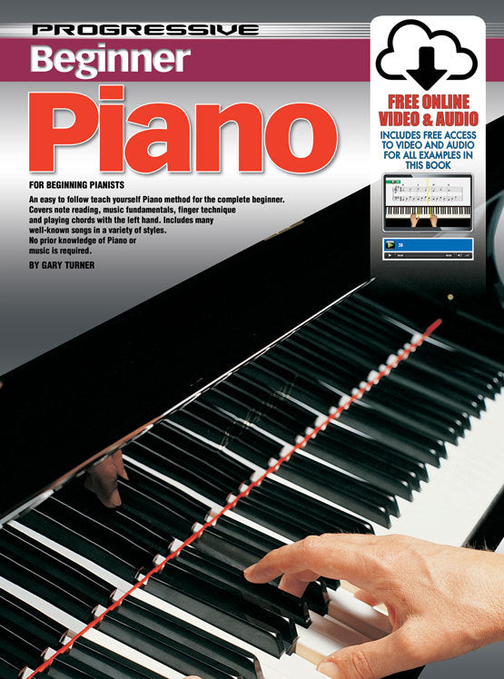 Progressive Beginner Piano Book/Online Video & Audio