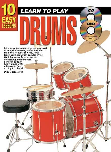 10 Easy Lessons Learn To Play Drums Book/CD/DVD