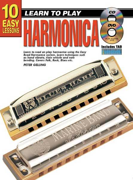 10 Easy Lessons Learn To Play Harmonica Book/CD/DVD