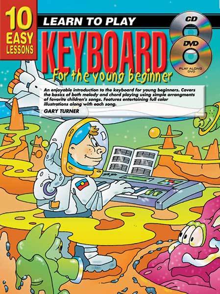 10 Easy Lessons Learn To Play Keyboard for The Young Beginner Book/CD/DVD