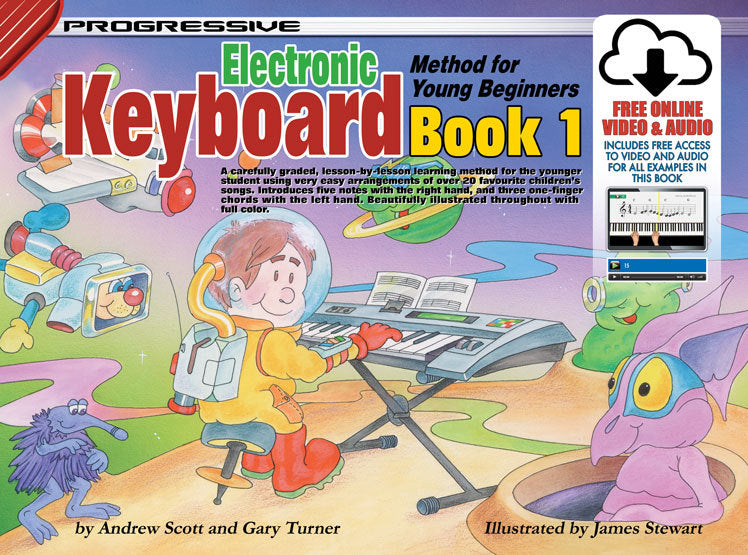 Learn To Play Books Progressive Keyboard Book 1 for Young Beginners Book/Online Video & Audio