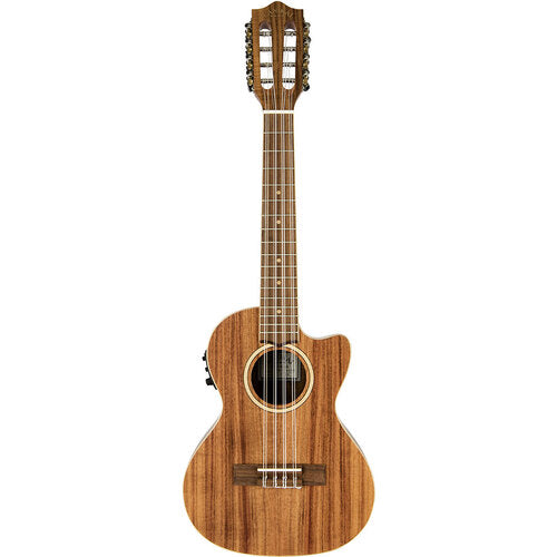 Lanikai Acacia Solid Top Series 8-String Tenor AC/EL Ukulele in Natural Satin Finish