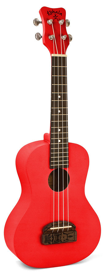 Kohala Series Soprano Ukulele in Red with Natural Satin Finish