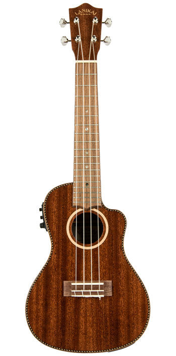 Lanikai Mahogany Series All Solid Concert AC/EL Ukulele in Natural Gloss Finish